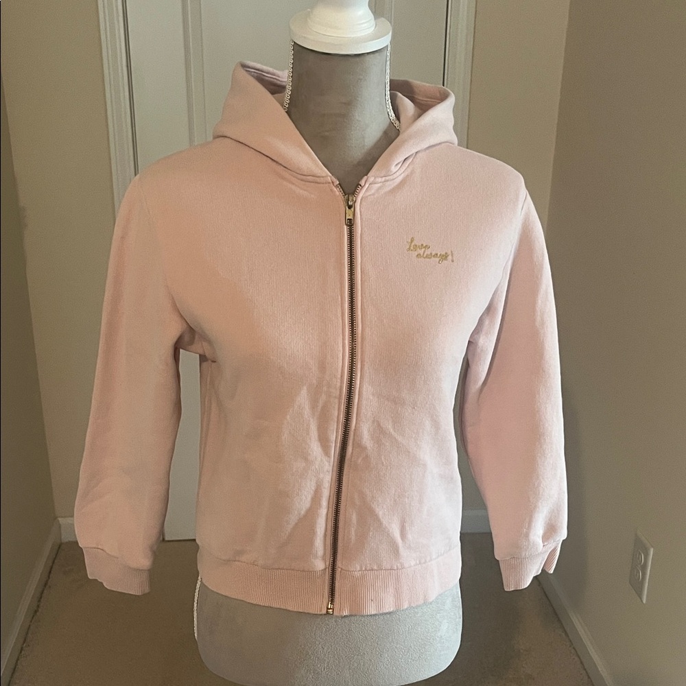 Zara Light Pink Hooded Zip-Up Jacket